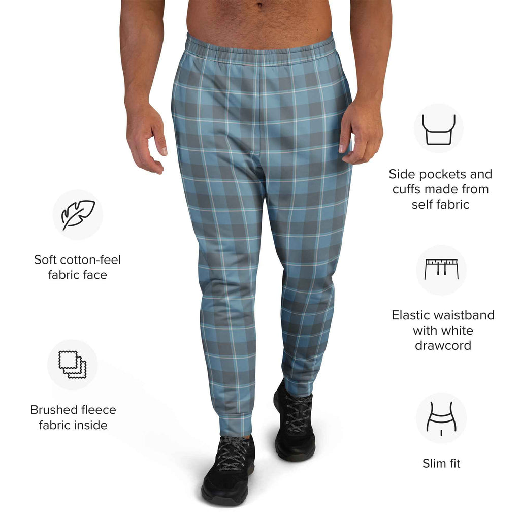 Hoki and Shuttle Gray Plaid Men's Joggers - Scottish Squares