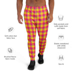 Corn and Razzmatazz Plaid Men's Joggers - Scottish Squares