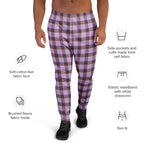 Light Wisteria and Livid Brown Plaid Men's Joggers - Scottish Squares