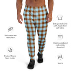Blizzard Blue and Livid Brown Plaid Men's Joggers - Scottish Squares
