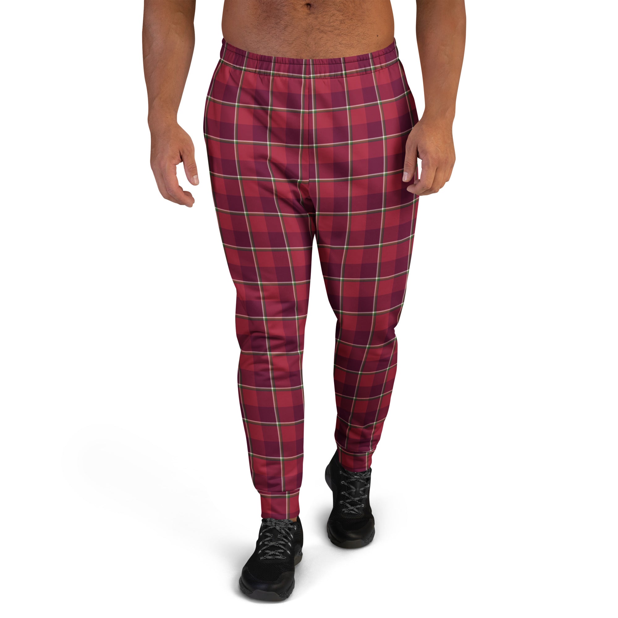 Old Brick and Cab Sav Plaid Men's Joggers - Scottish Squares