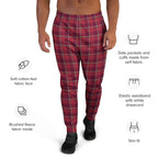 Old Brick and Cab Sav Plaid Men's Joggers - Scottish Squares