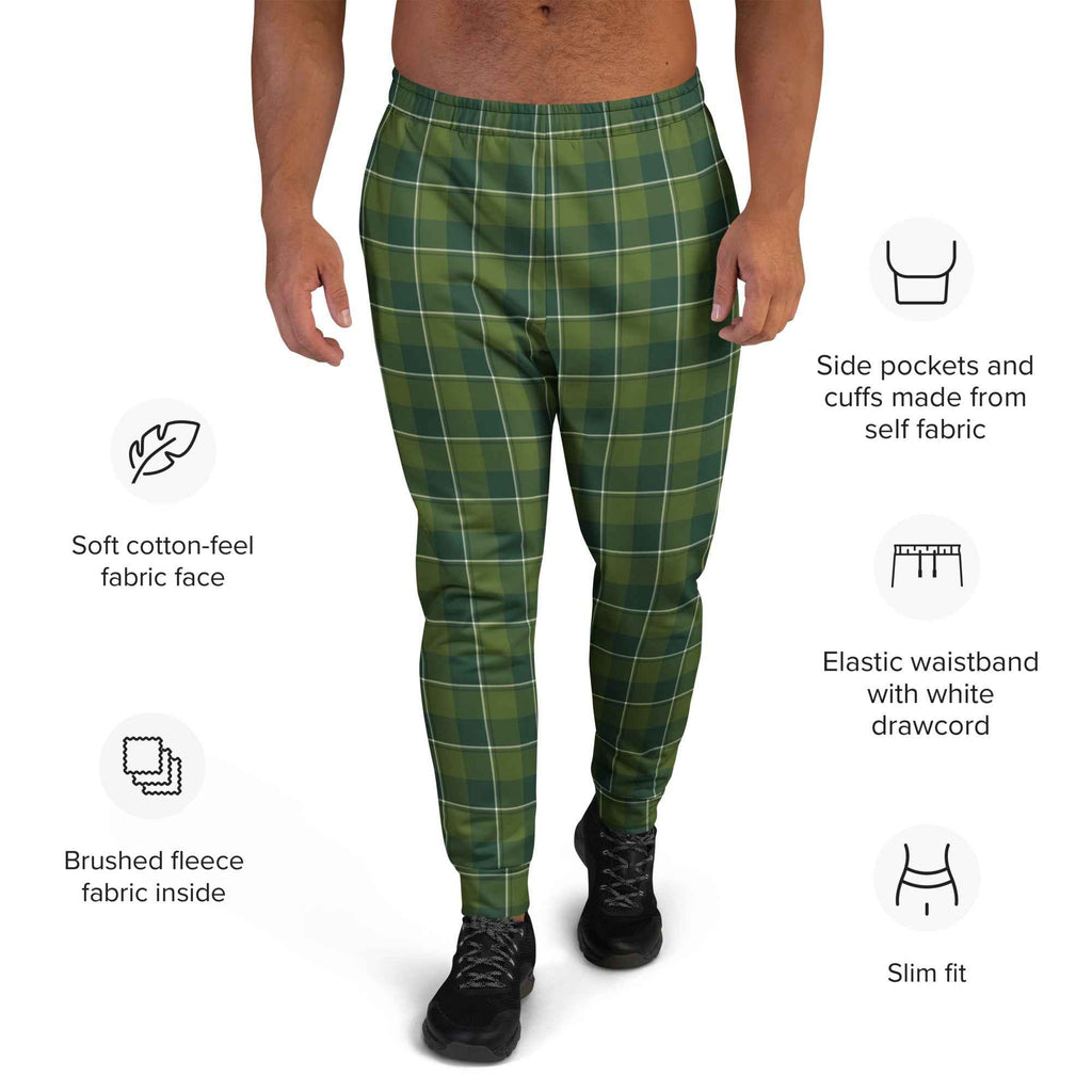 Woodland and Evergreen Plaid Men's Joggers - Scottish Squares