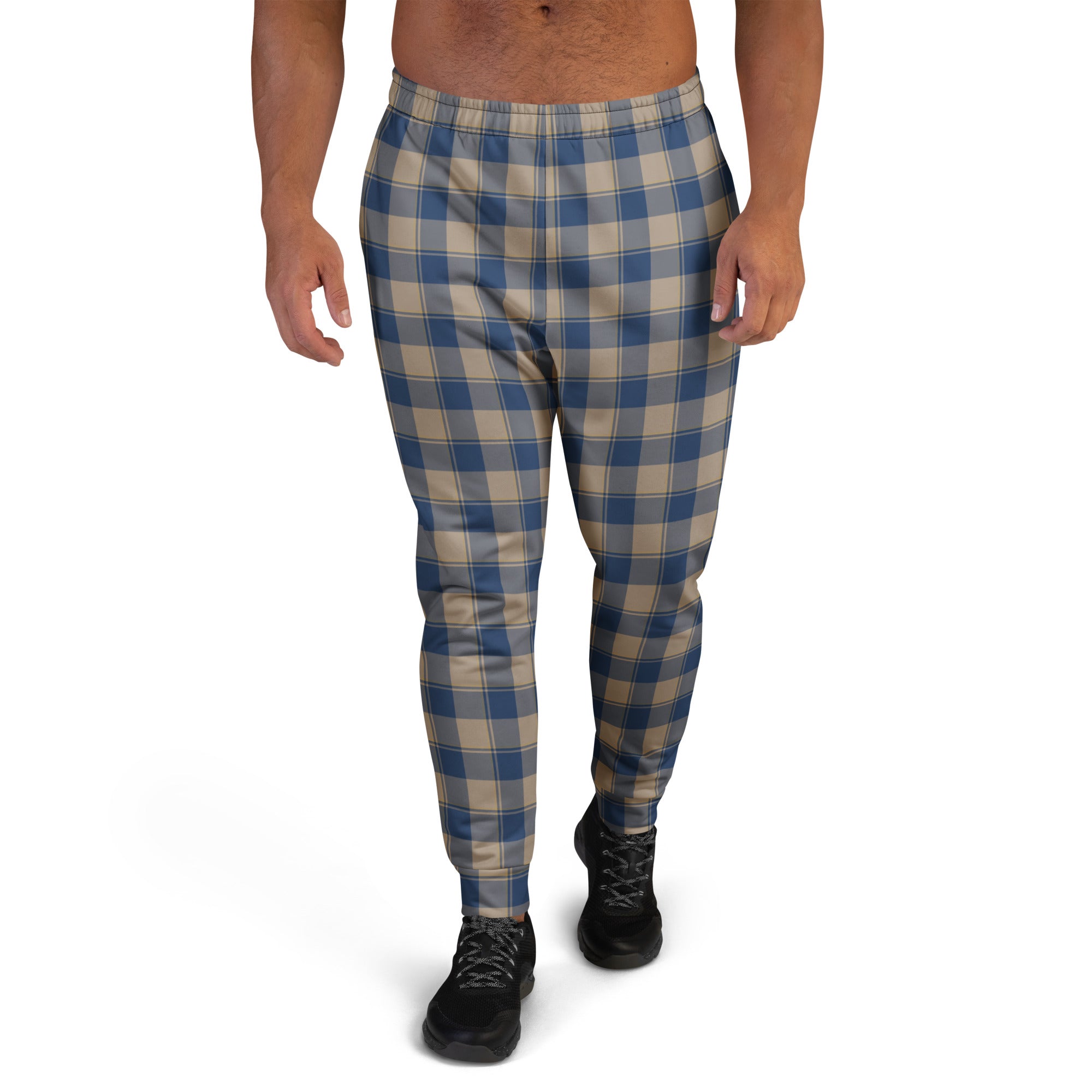 Cello and Donkey Brown Plaid Men's Joggers - Scottish Squares