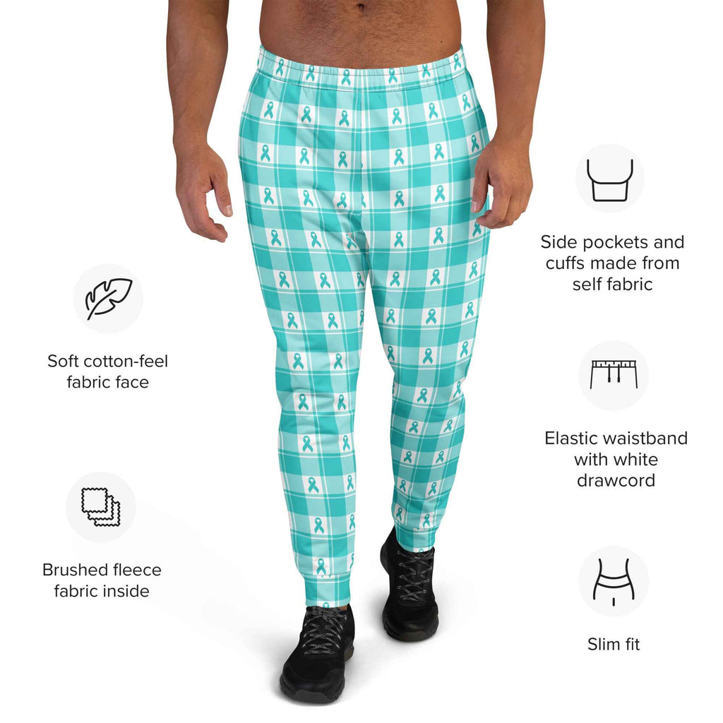 Men's Joggers Ovarian Cancer Awareness Plaid - Scottish Squares