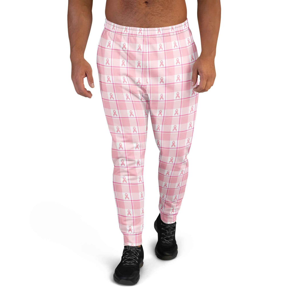 Men's Joggers Breast Cancer Awareness Plaid 3XL - Scottish Squares