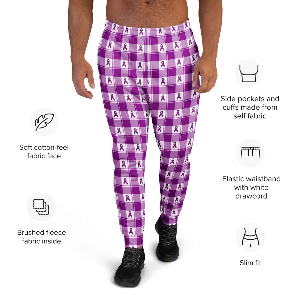 Men's Joggers Pancreatic Cancer Awareness Plaid - Scottish Squares