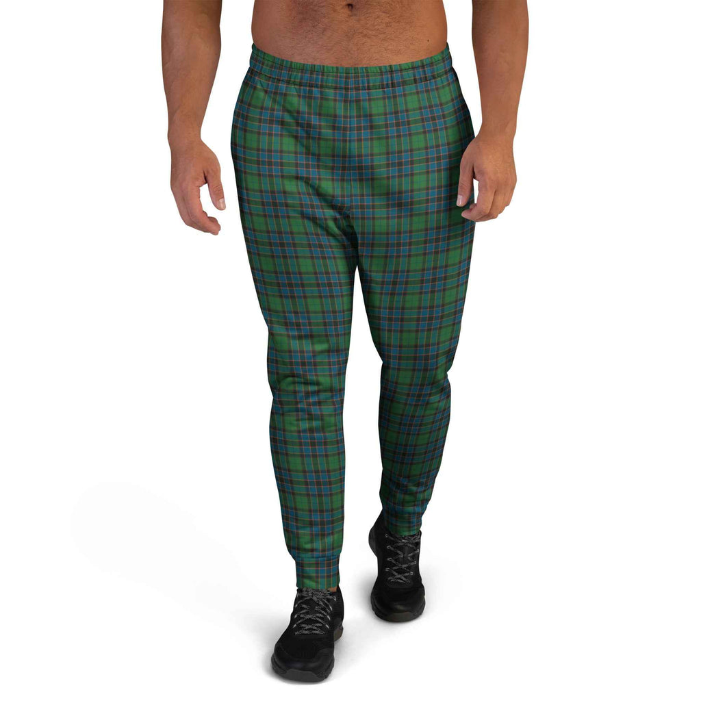 Men's Joggers Green Blue Orange Plaid Tartan