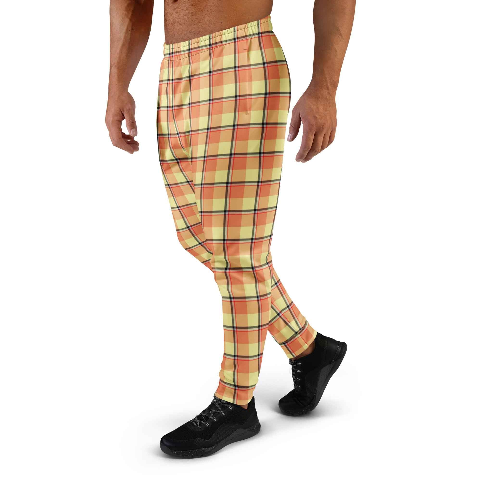 Claystone and Morning Mist Plaid Men's Joggers - Scottish Squares