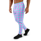 Mauve and Coastal Mist Plaid Men's Joggers - Scottish Squares