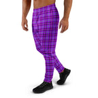 Electric Violet and Fuchsia Plaid Men's Joggers - Scottish Squares