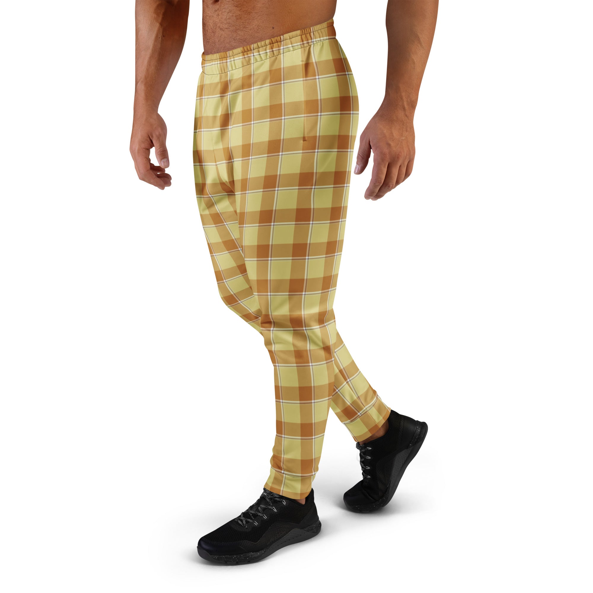 Zombie and Copper Plaid Men's Joggers - Scottish Squares