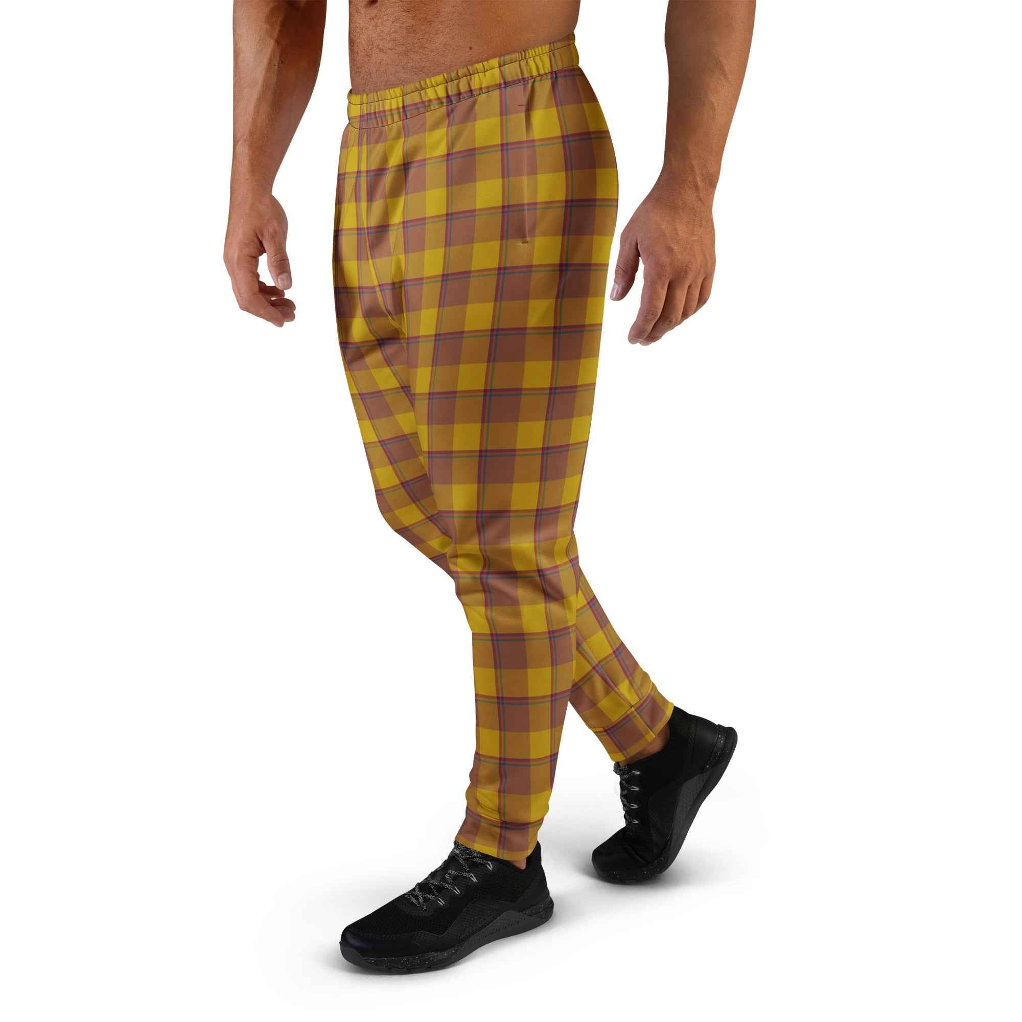 Potters Clay and Pizza Plaid Men's Joggers - Scottish Squares