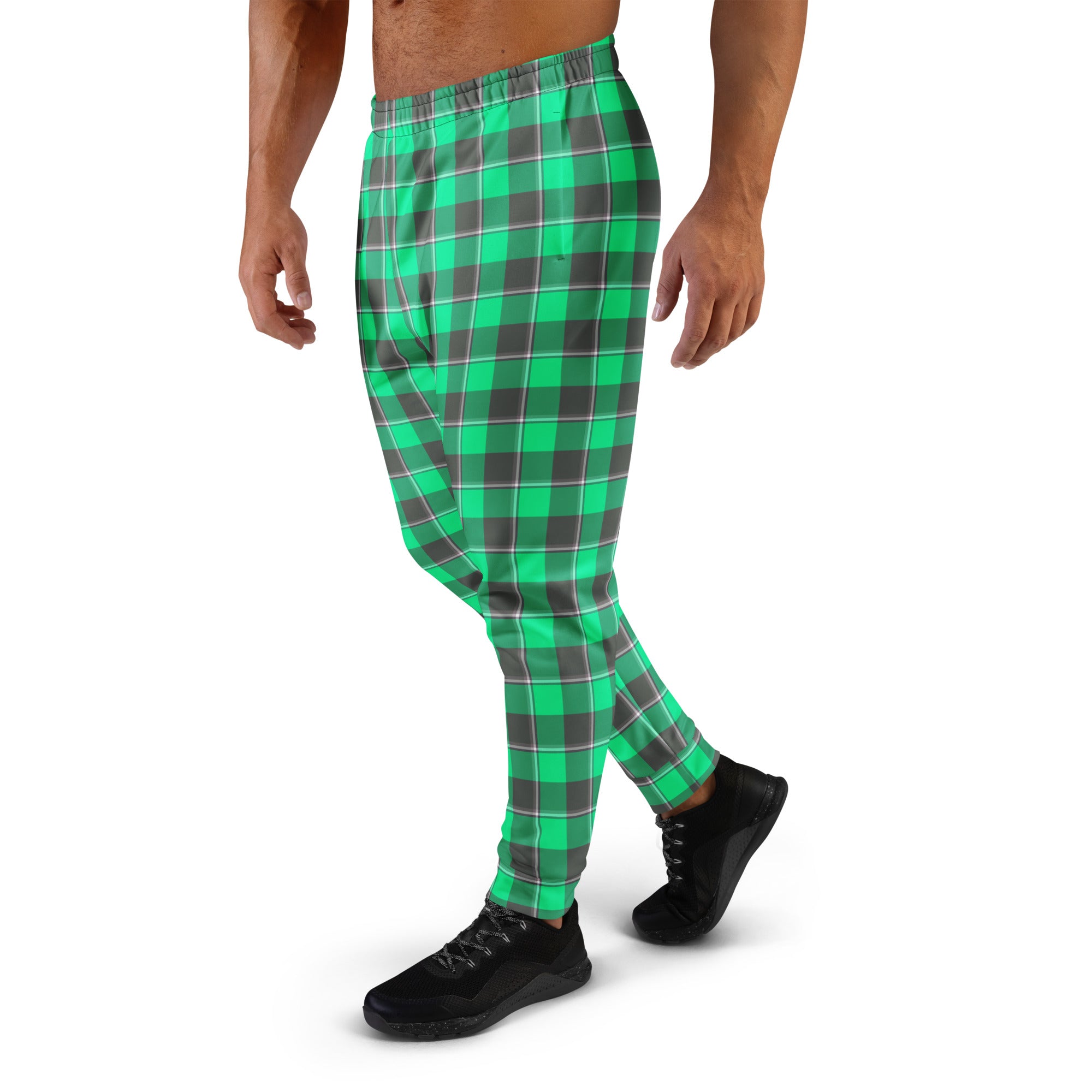 Spring Green and Finlandia Plaid Men's Joggers - Scottish Squares