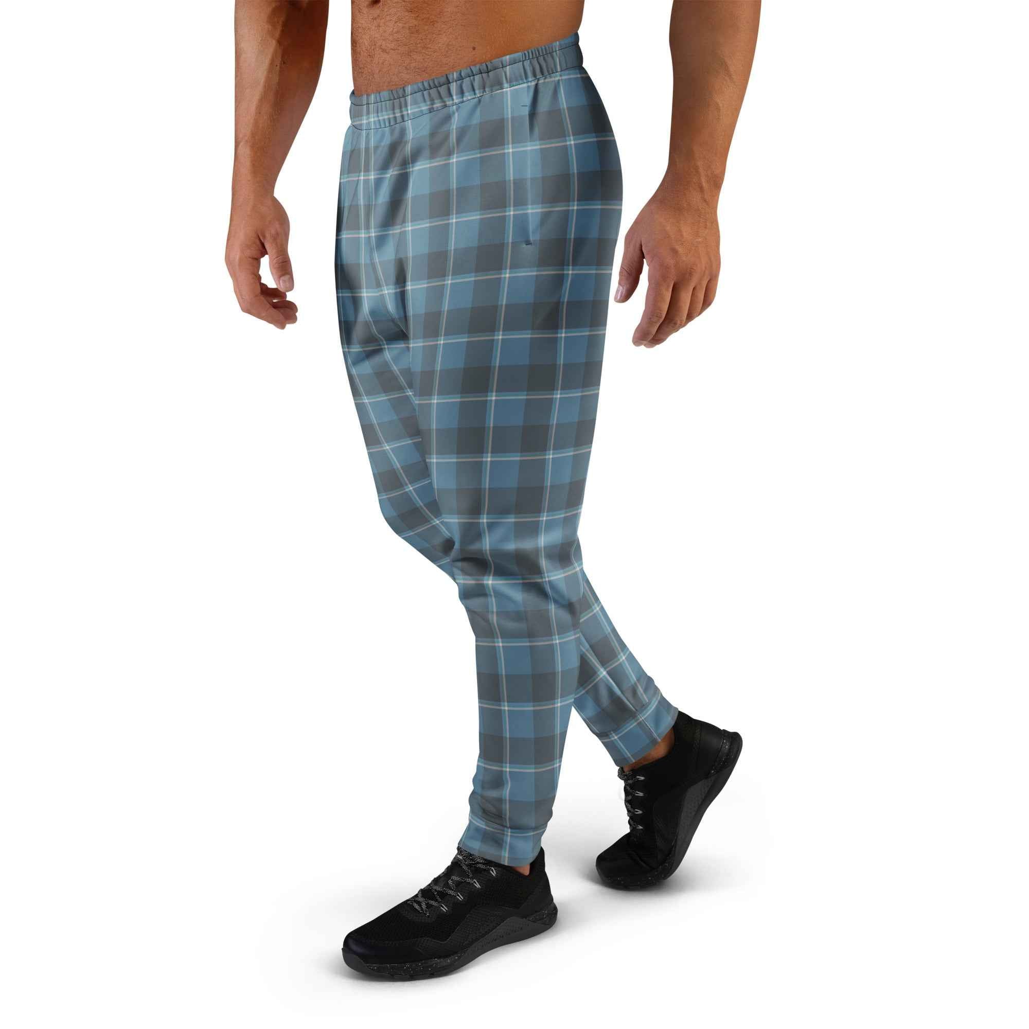 Hoki and Shuttle Gray Plaid Men's Joggers - Scottish Squares