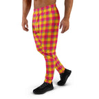 Corn and Razzmatazz Plaid Men's Joggers - Scottish Squares