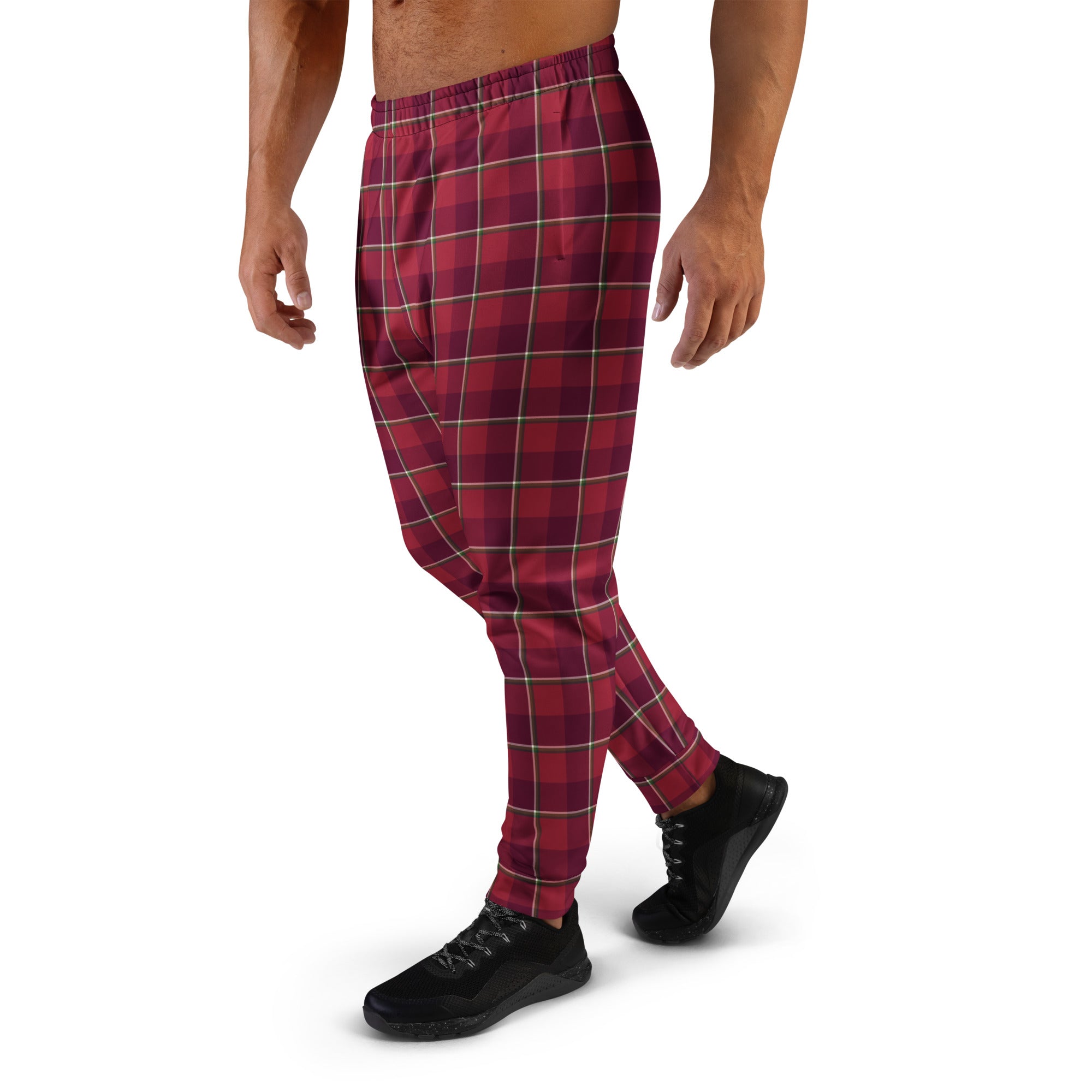 Old Brick and Cab Sav Plaid Men's Joggers - Scottish Squares