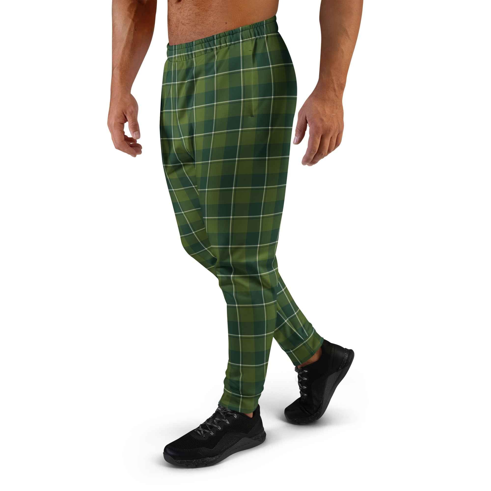 Woodland and Evergreen Plaid Men's Joggers - Scottish Squares