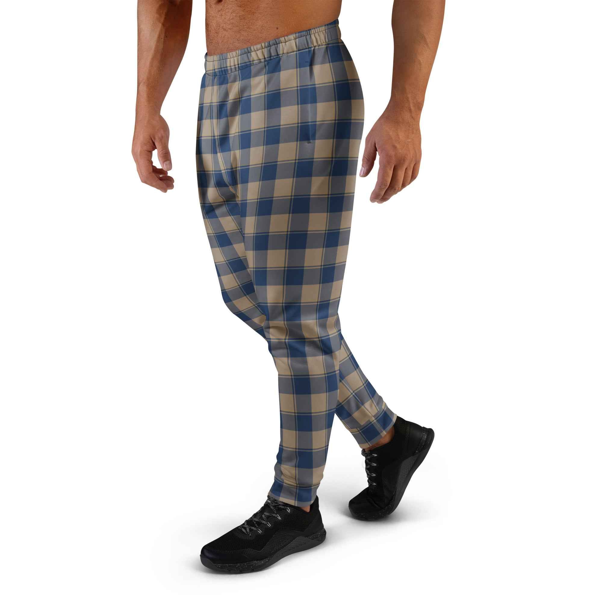 Cello and Donkey Brown Plaid Men's Joggers - Scottish Squares
