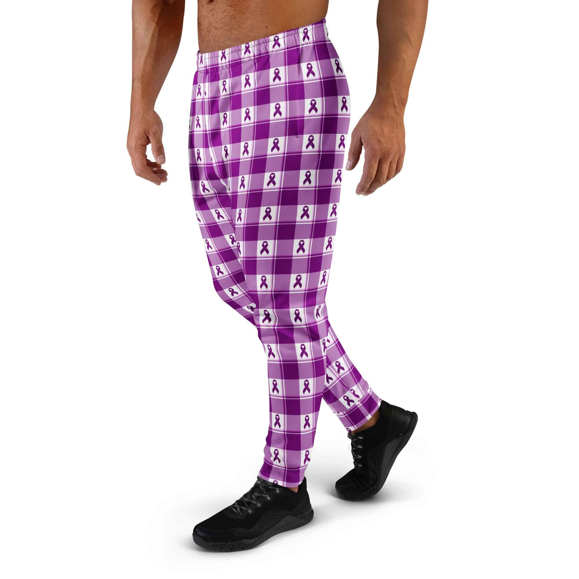 Men's Joggers Pancreatic Cancer Awareness Plaid - Scottish Squares