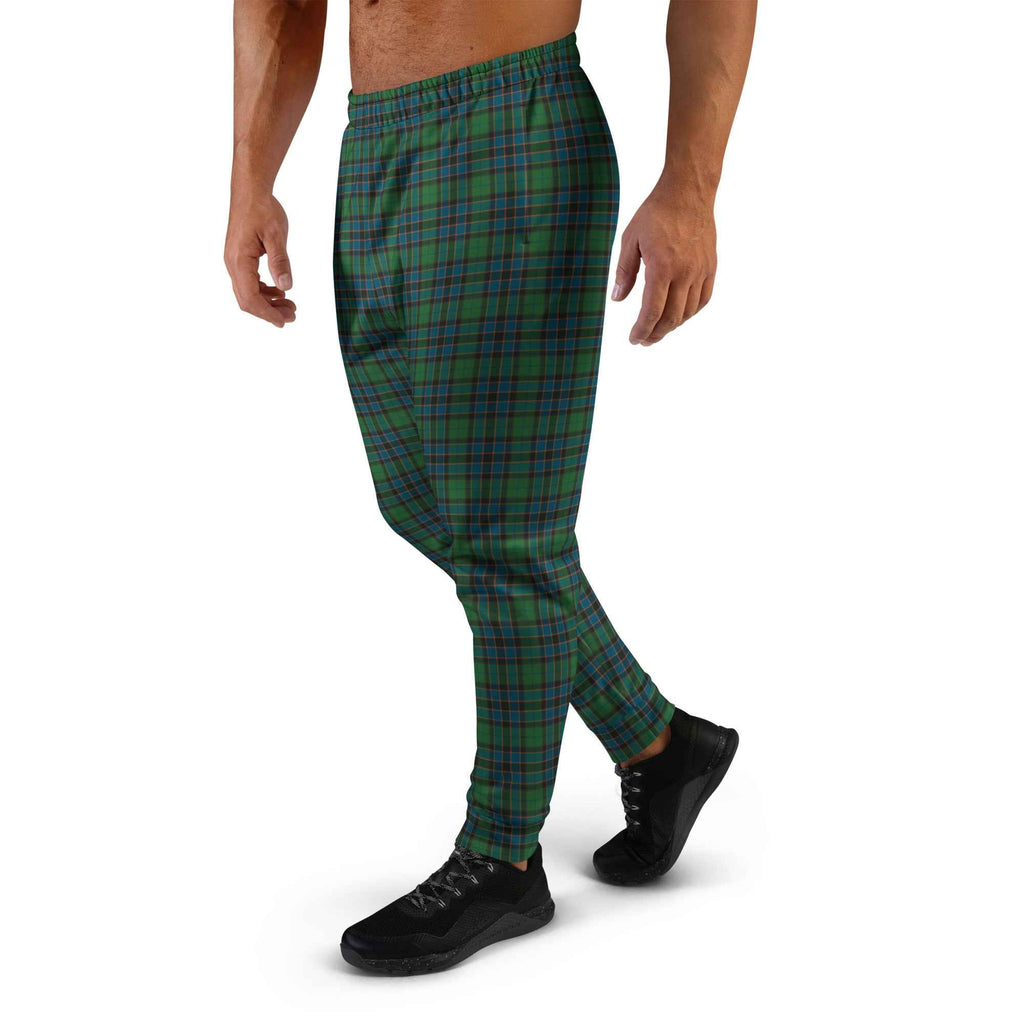 Men's Joggers Green Blue Orange Plaid Tartan