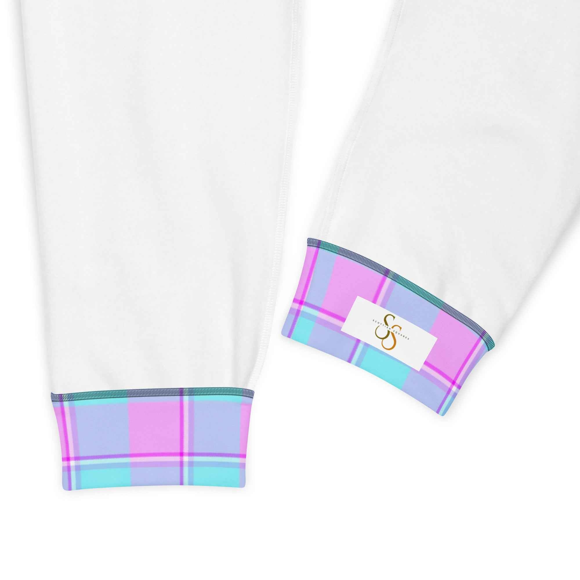 Mauve and Coastal Mist Plaid Men's Joggers - Scottish Squares