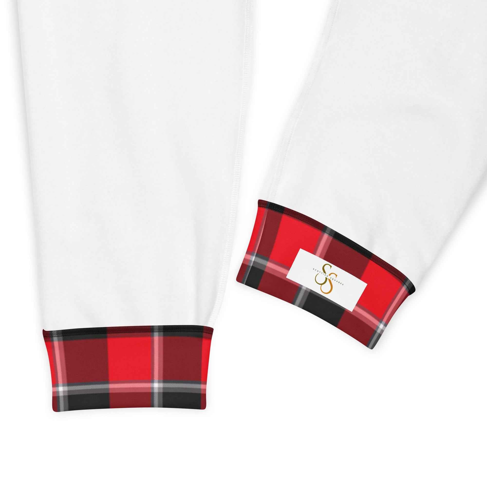Red Ribbon and Heavy Metal Plaid Men's Joggers - Scottish Squares