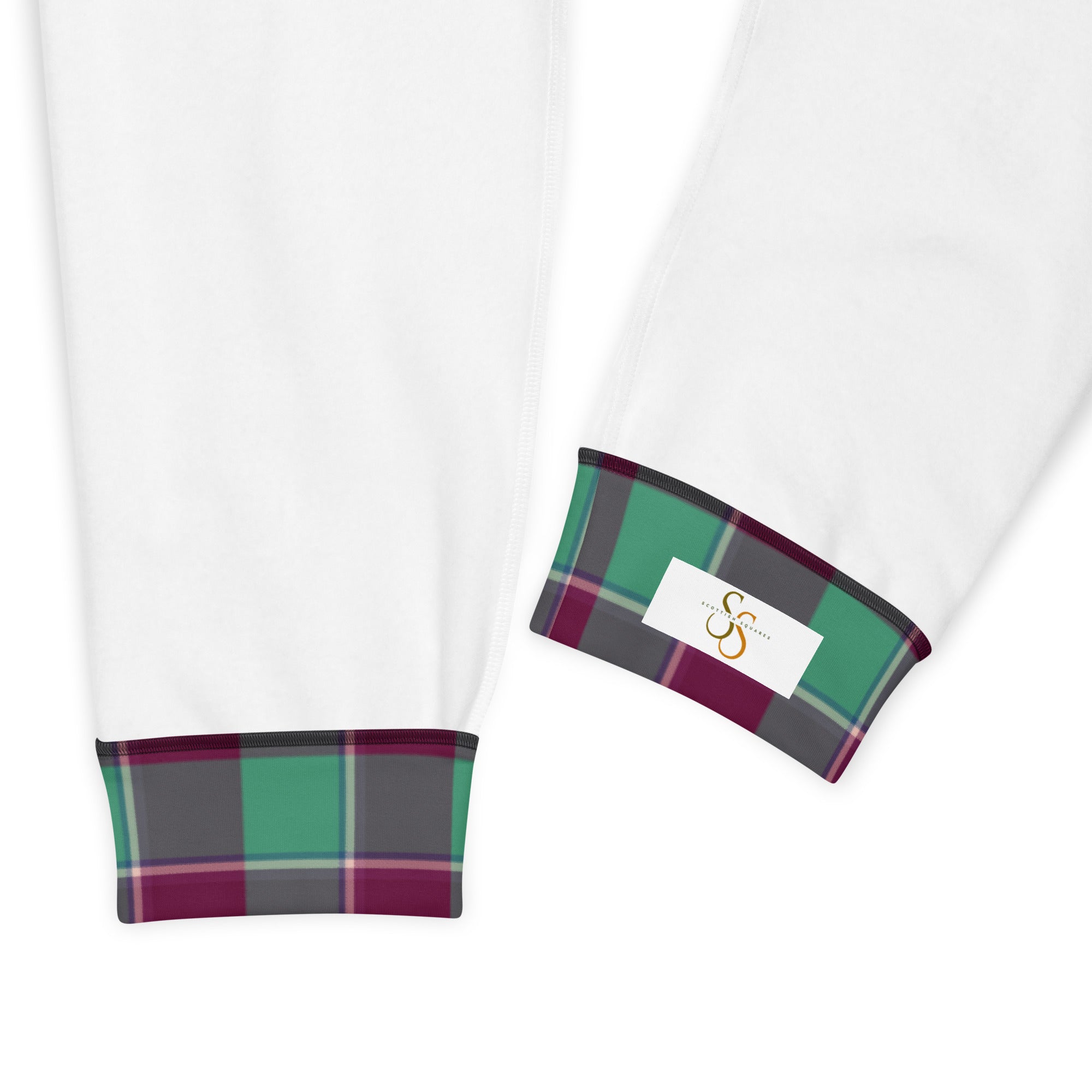 Ocean Green and Mulberry Wood Plaid Men's Joggers - Scottish Squares