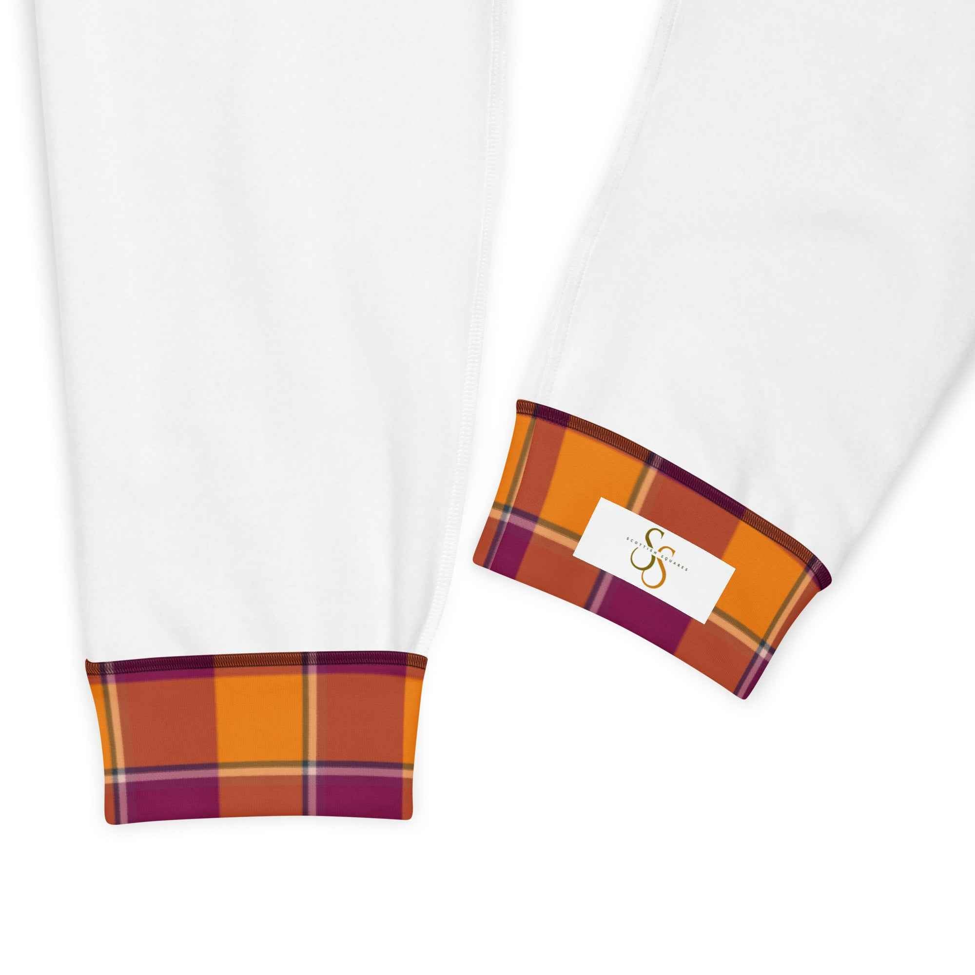 Tahiti Gold and Rose Bud Cherry Plaid Men's Joggers - Scottish Squares