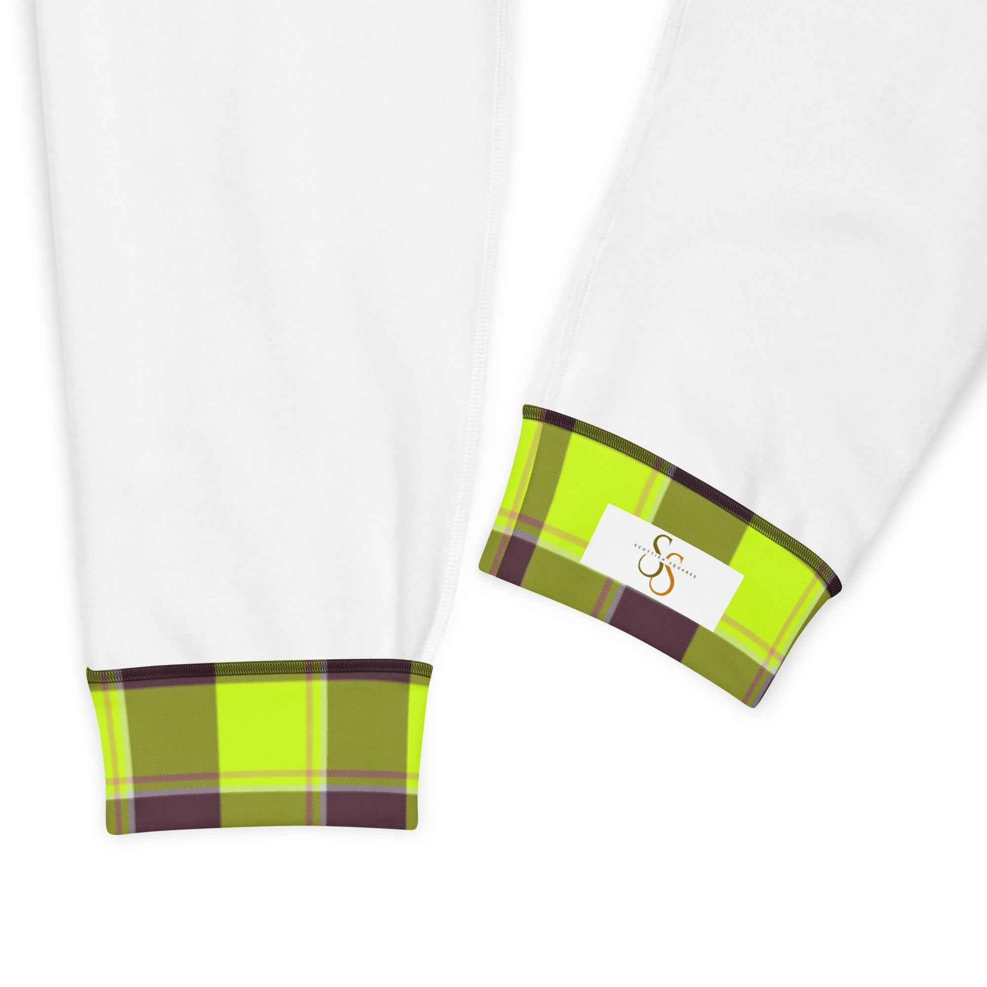 Electric Lime and Livid Brown Plaid Men's Joggers - Scottish Squares