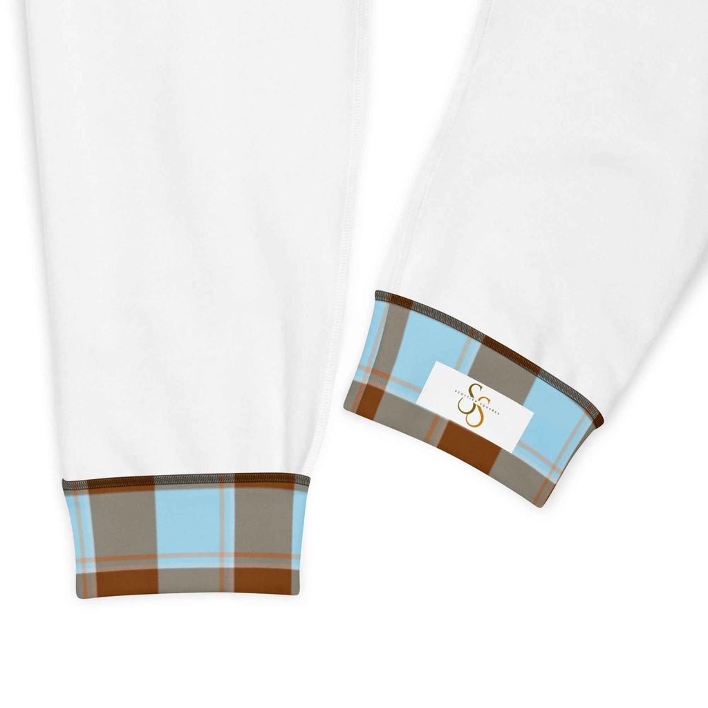 Blizzard Blue and Livid Brown Plaid Men's Joggers - Scottish Squares