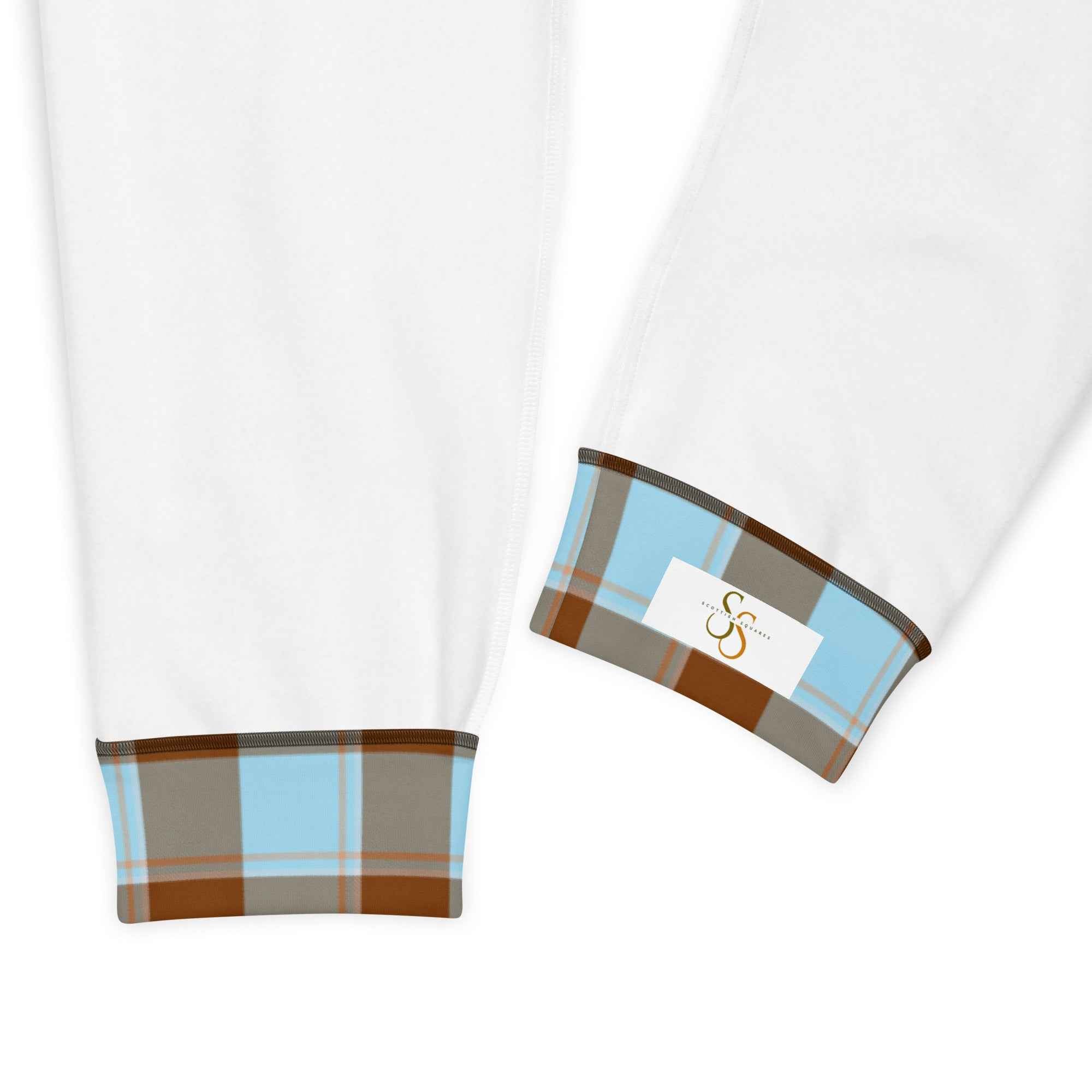 Blizzard Blue and Livid Brown Plaid Men's Joggers - Scottish Squares