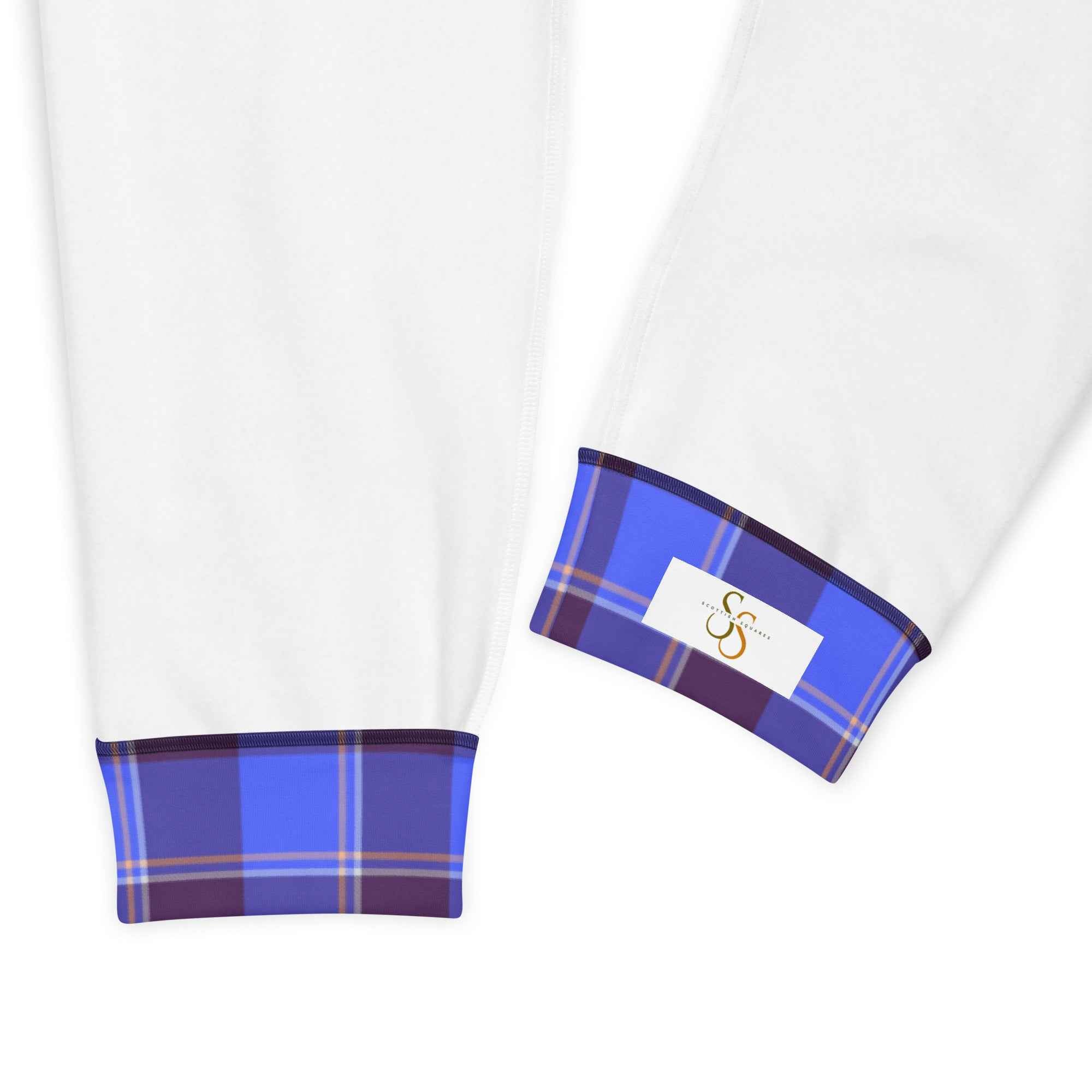 Cornflower Blue and Livid Brown Plaid Men's Joggers - Scottish Squares