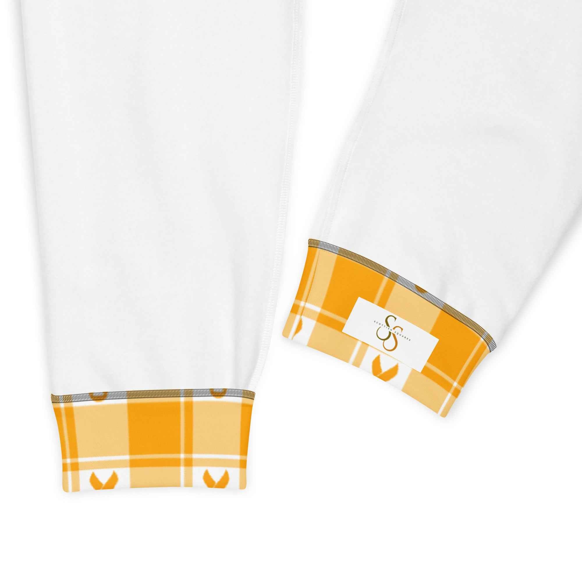 Men's Joggers Kidney Cancer Awareness Plaid, Orange Ribbon, Supportive Gift - Scottish Squares