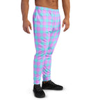 Mauve and Coastal Mist Plaid Men's Joggers - Scottish Squares