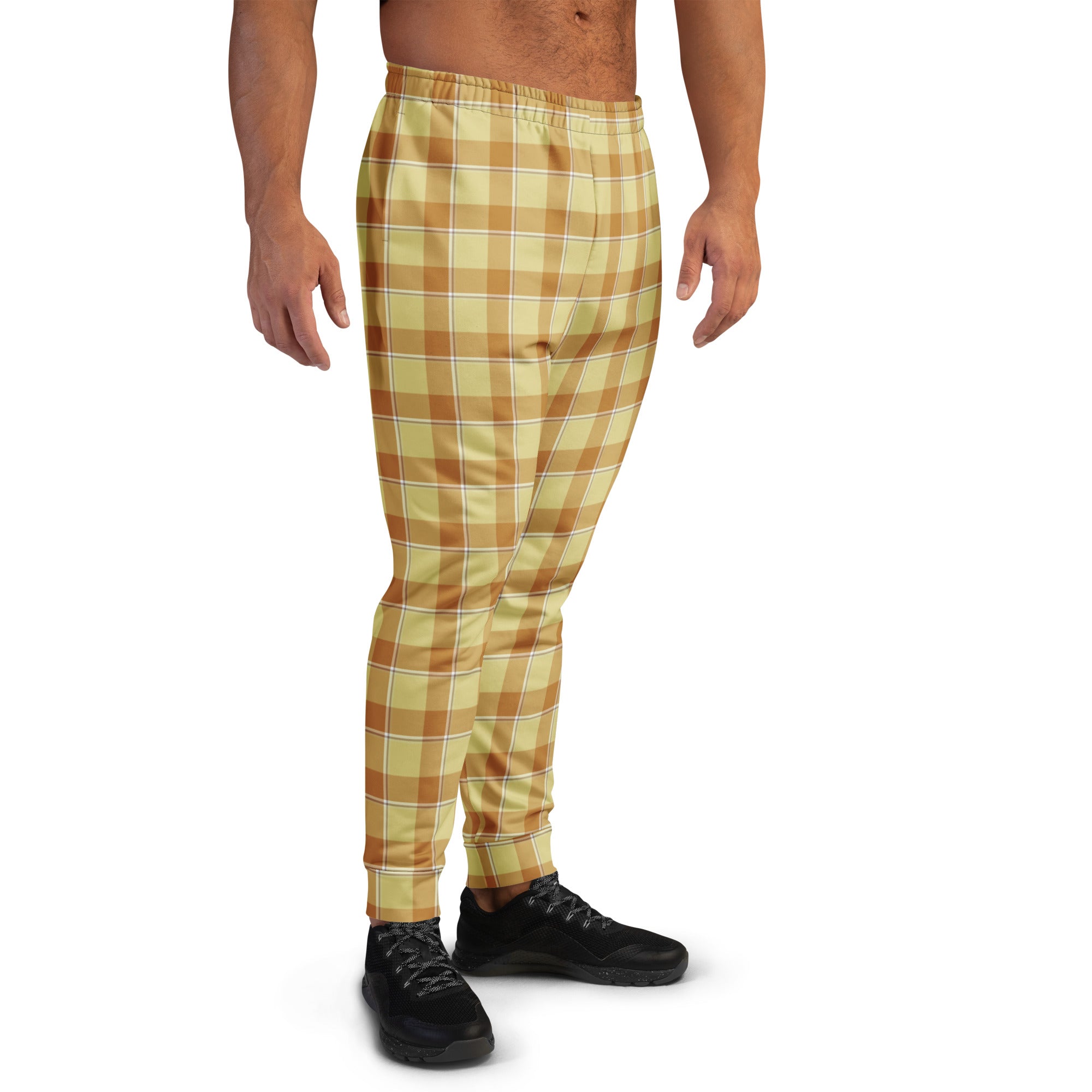 Zombie and Copper Plaid Men's Joggers - Scottish Squares