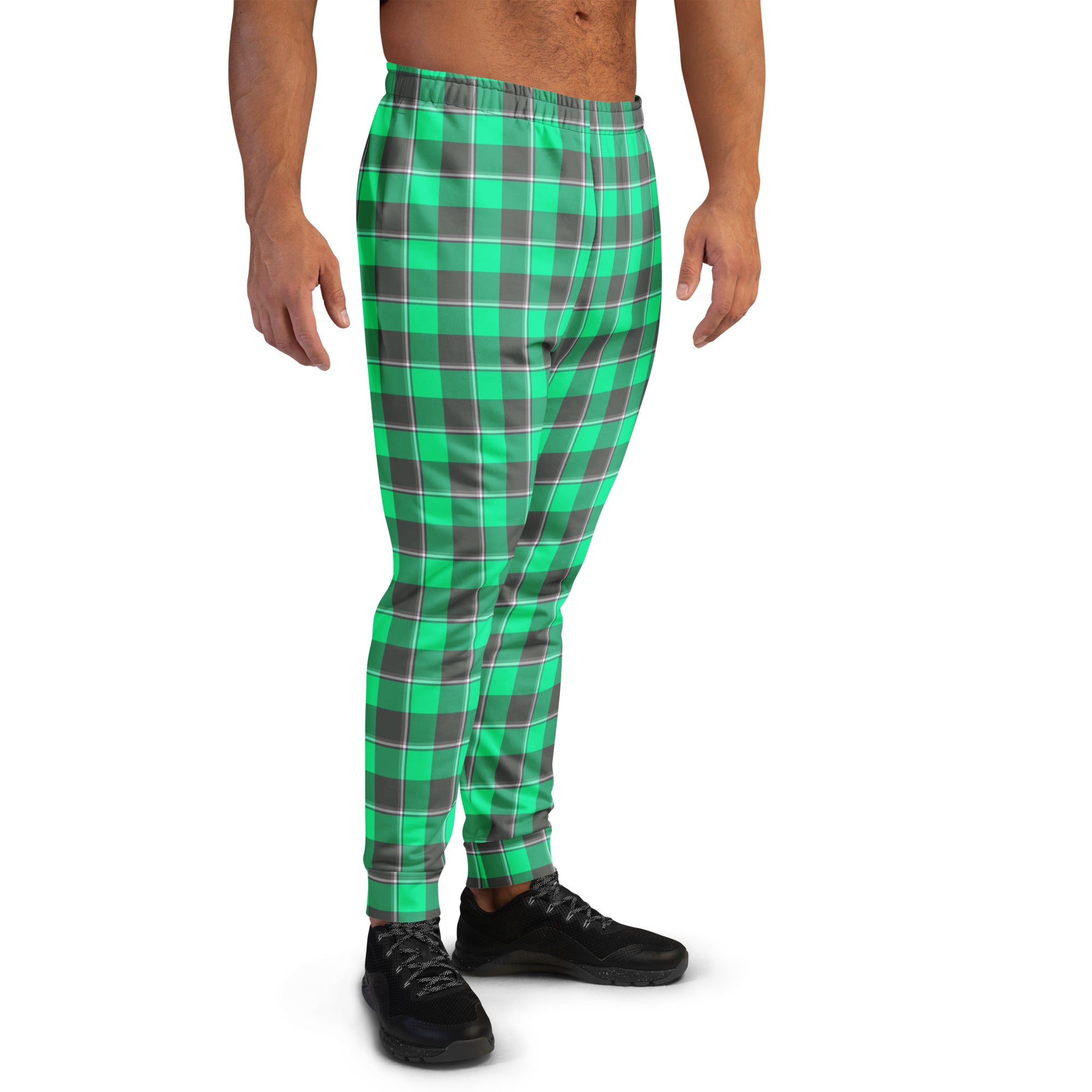 Spring Green and Finlandia Plaid Men's Joggers - Scottish Squares