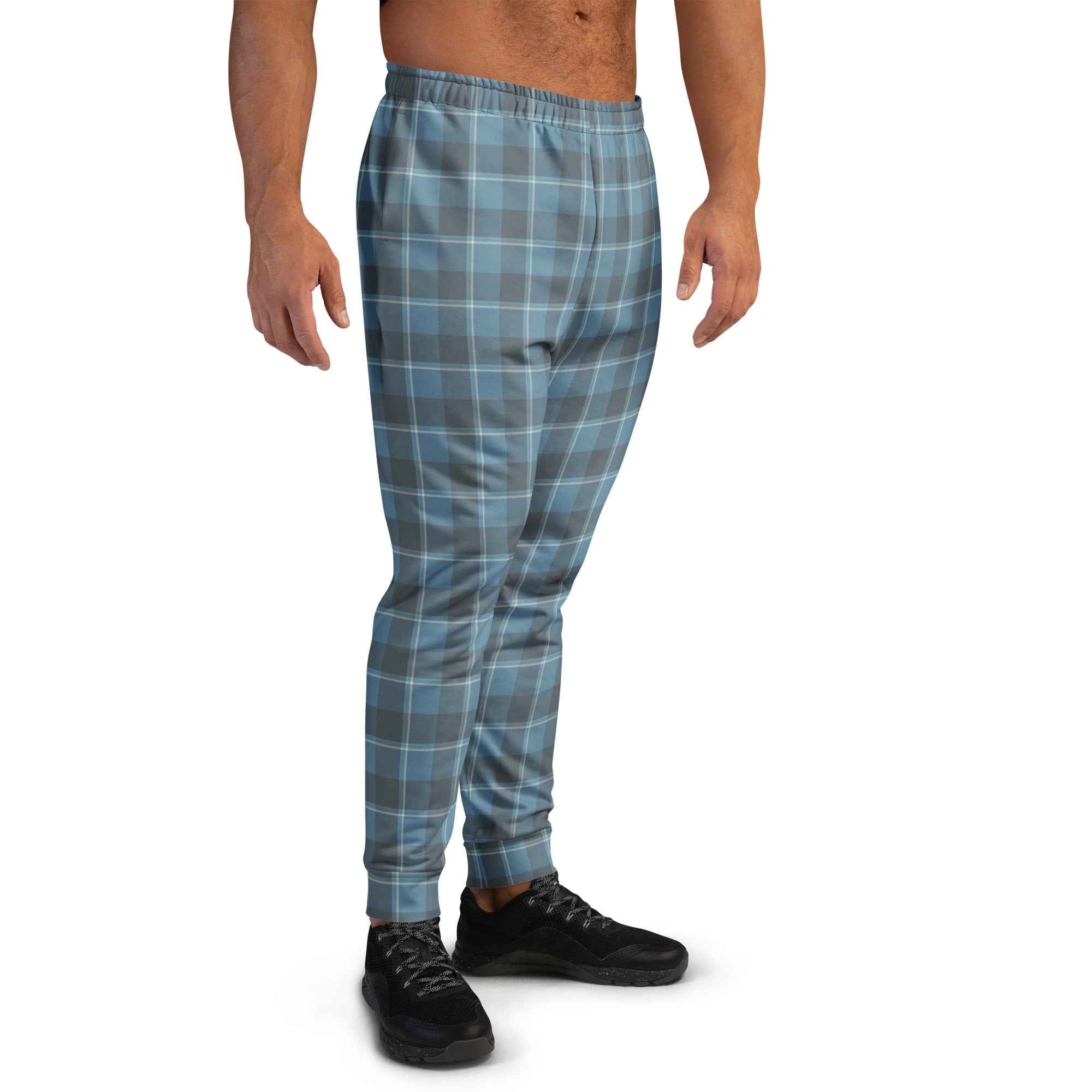 Hoki and Shuttle Gray Plaid Men's Joggers - Scottish Squares
