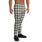 Blizzard Blue and Livid Brown Plaid Men's Joggers - Scottish Squares