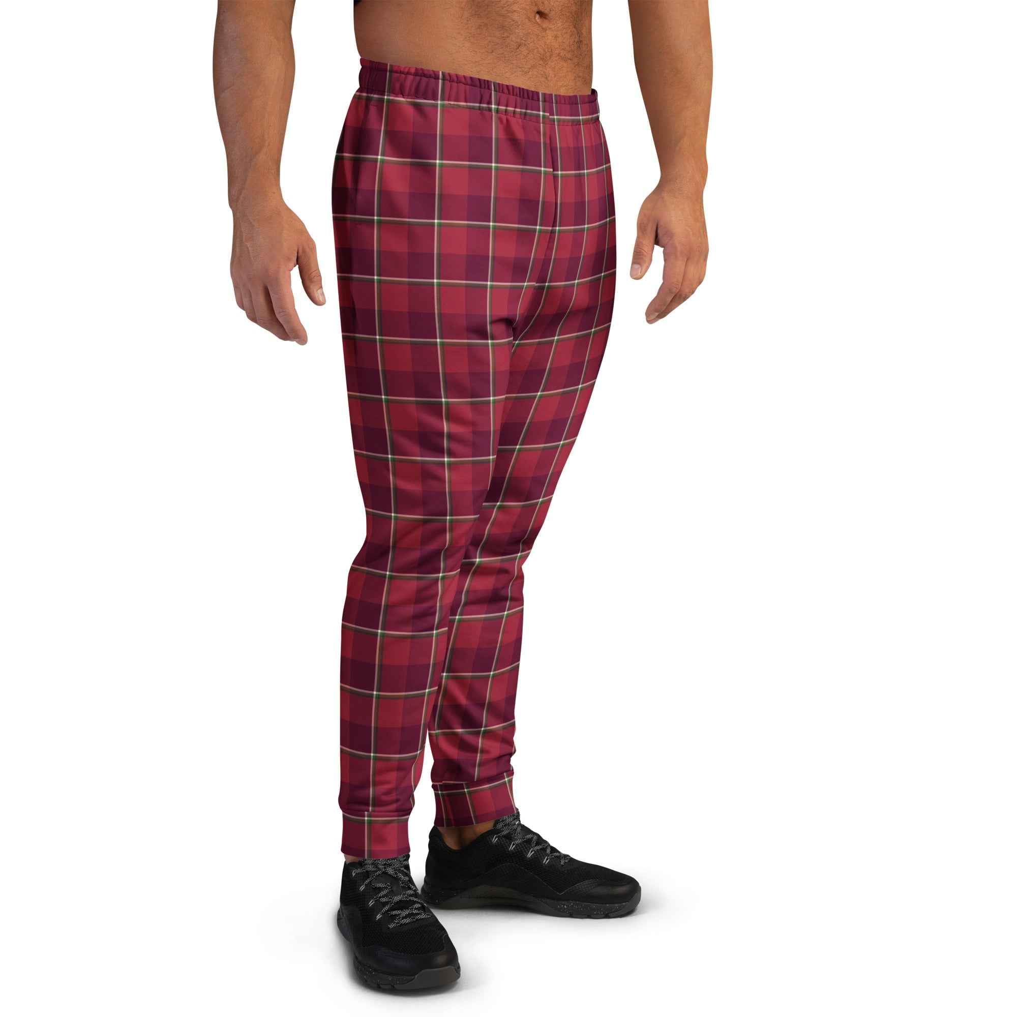 Old Brick and Cab Sav Plaid Men's Joggers - Scottish Squares