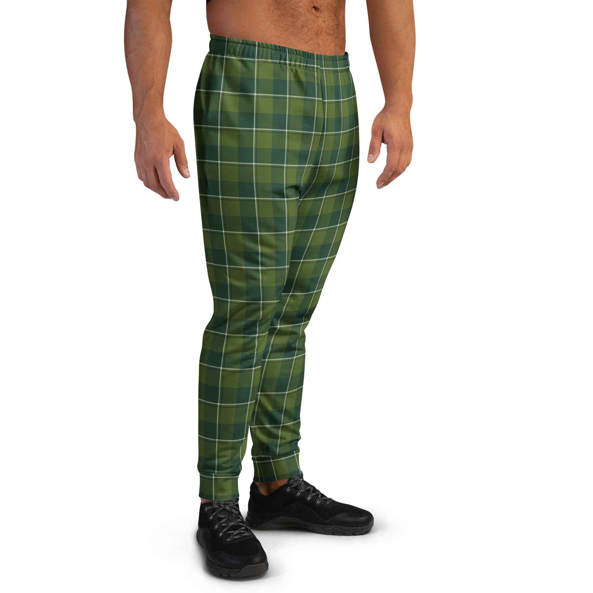 Woodland and Evergreen Plaid Men's Joggers - Scottish Squares