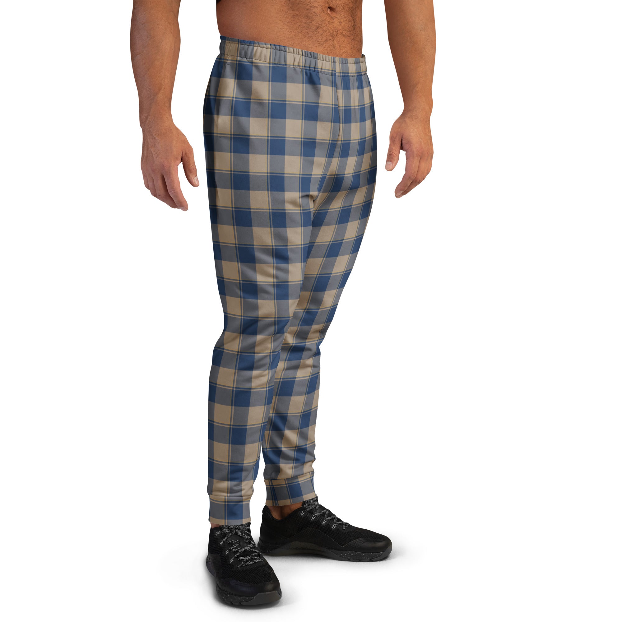 Cello and Donkey Brown Plaid Men's Joggers - Scottish Squares