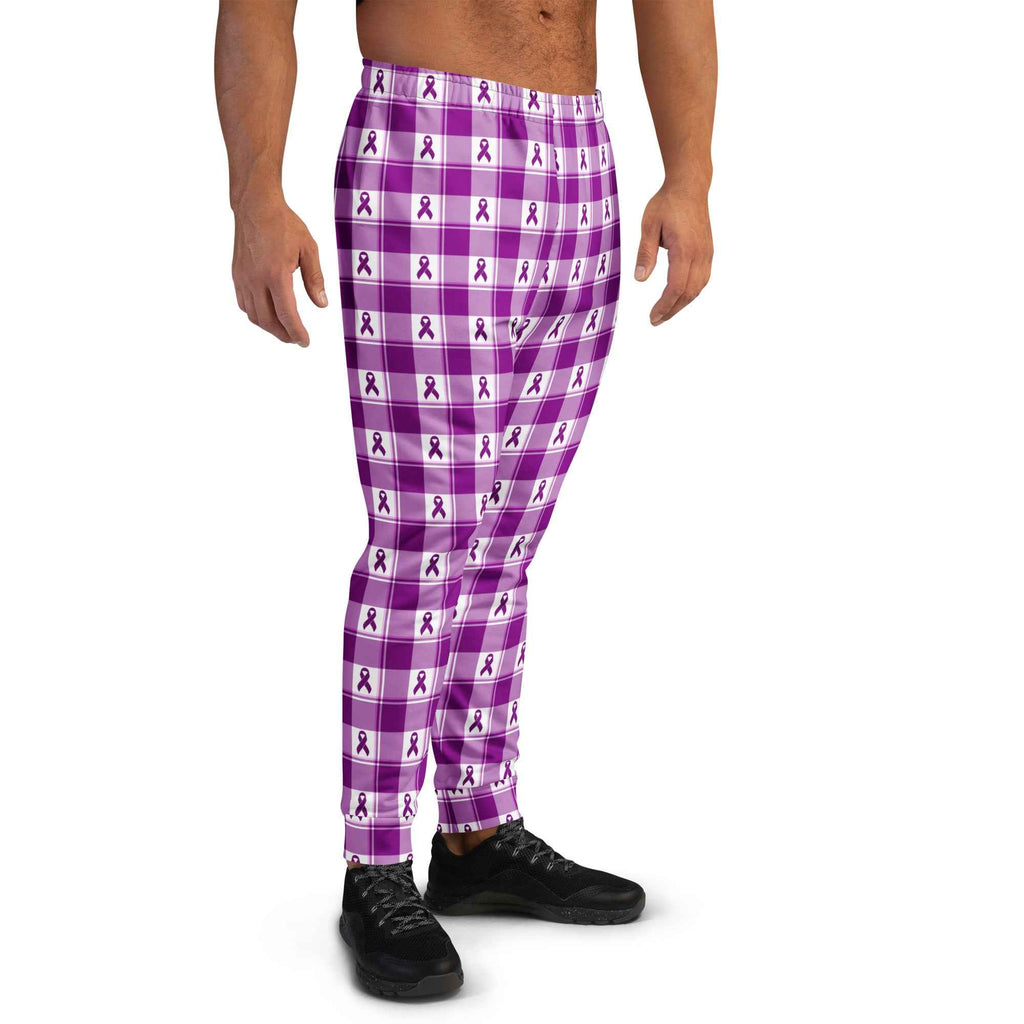 Men's Joggers Pancreatic Cancer Awareness Plaid - Scottish Squares