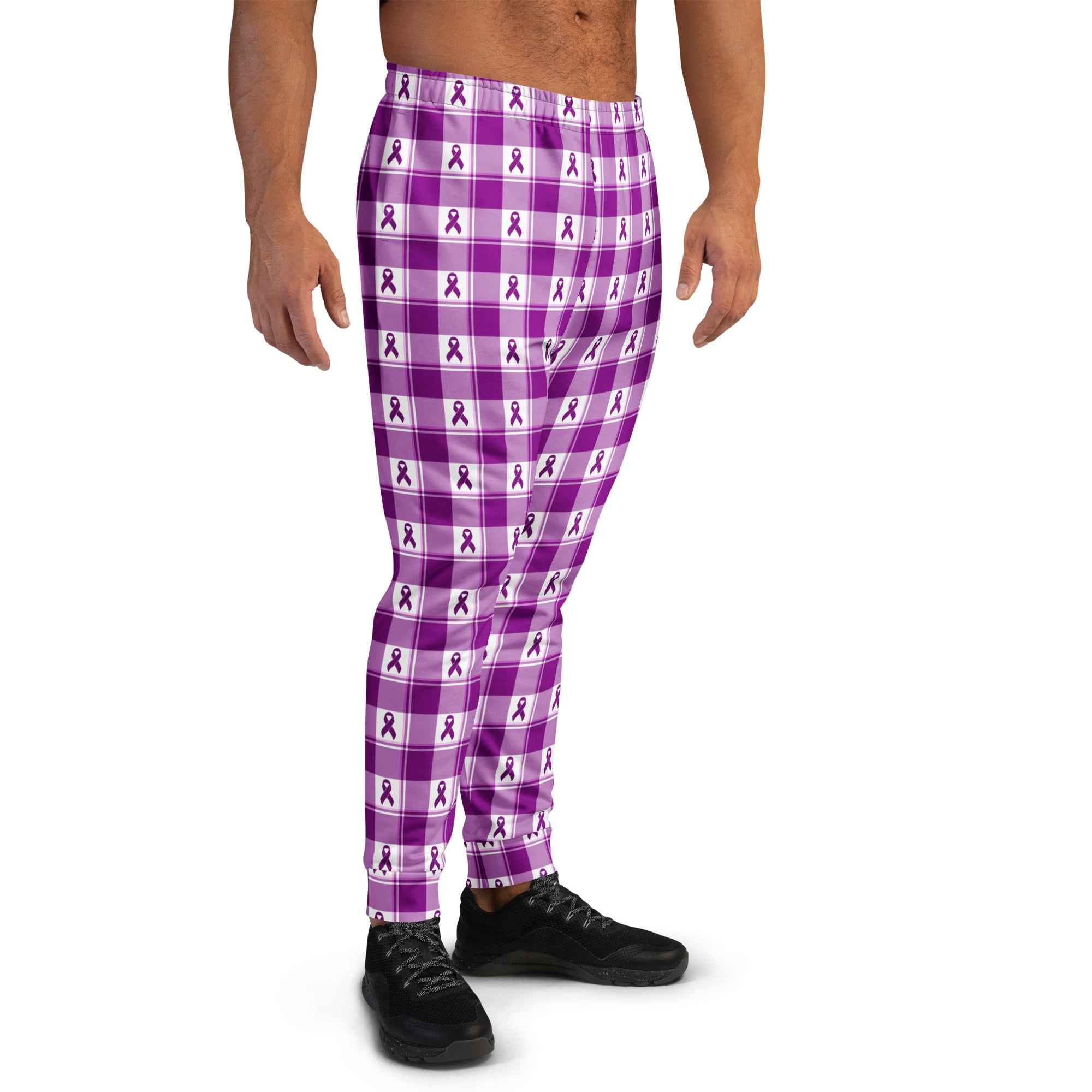 Men's Joggers Pancreatic Cancer Awareness Plaid - Scottish Squares