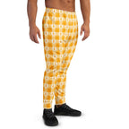 Men's Joggers Kidney Cancer Awareness Plaid, Orange Ribbon, Supportive Gift - Scottish Squares