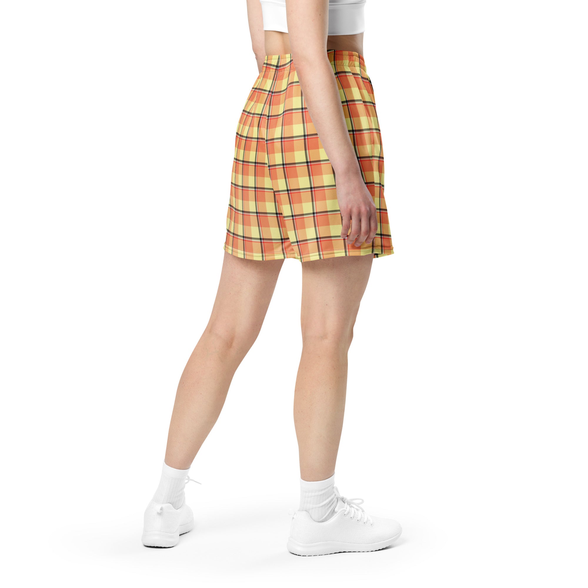 Claystone and Morning Mist Plaid Unisex Mesh Shorts - Scottish Squares