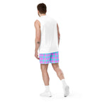Mauve and Coastal Mist Plaid Unisex Mesh Shorts - Scottish Squares