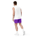 Electric Violet and Fuchsia Plaid Unisex Mesh Shorts - Scottish Squares