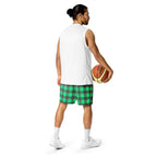 Spring Green and Finlandia Plaid Unisex Mesh Shorts - Scottish Squares