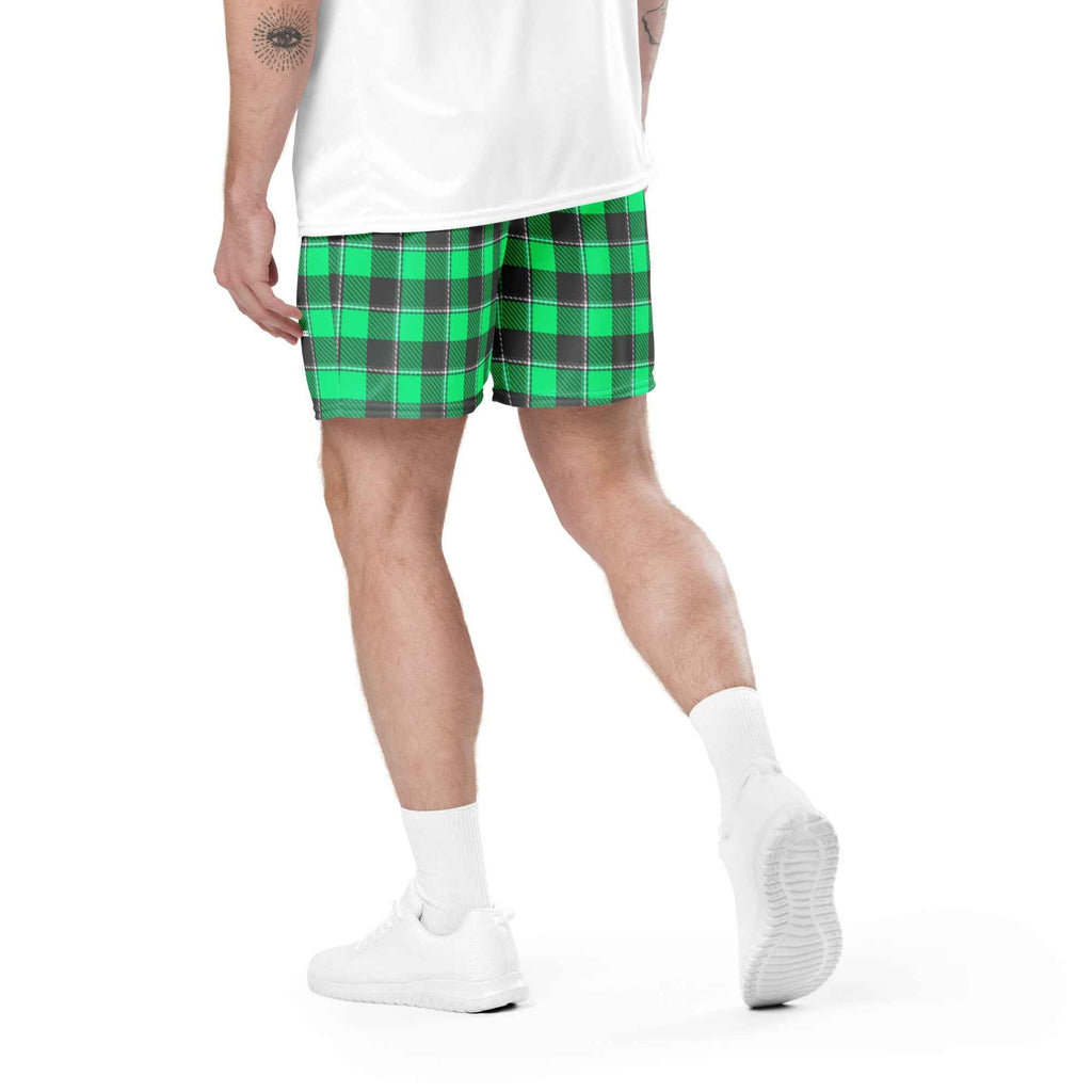 Spring Green and Finlandia Plaid Unisex Mesh Shorts - Scottish Squares